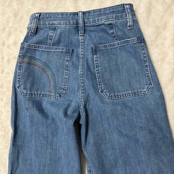 Madewell Emmett Wide-Leg Crop Rainbow Stitch Jeans - Picture 6 of 15